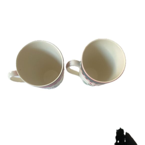 Christmas Holiday "Mr & Mrs" Coffee Mugs Lenox Holly Berries Microwave DW Safe - Picture 7 of 10